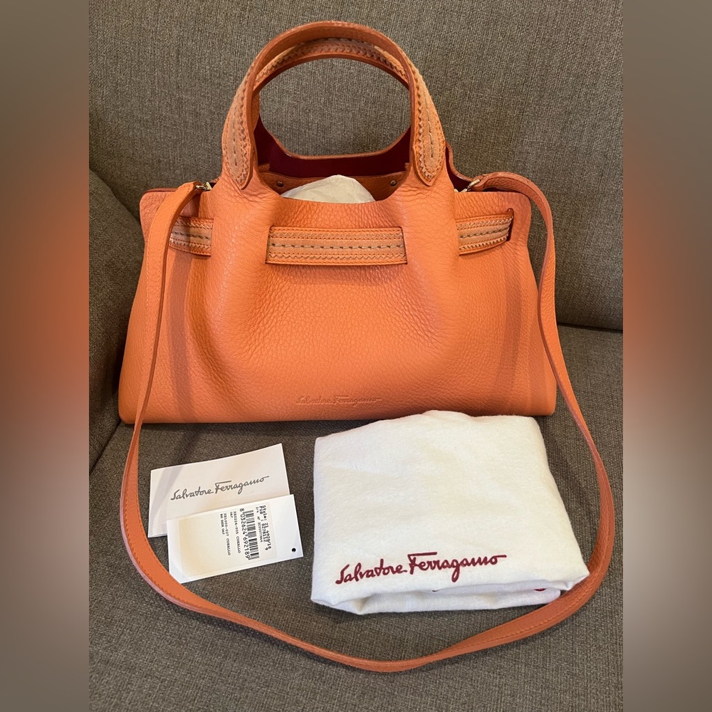 Vintage Salvatore Ferragamo Leather Orange Bag